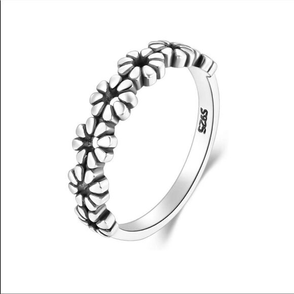 925 Sterling Silver Daisy Ring New Silver Ring - Picture 2 of 2